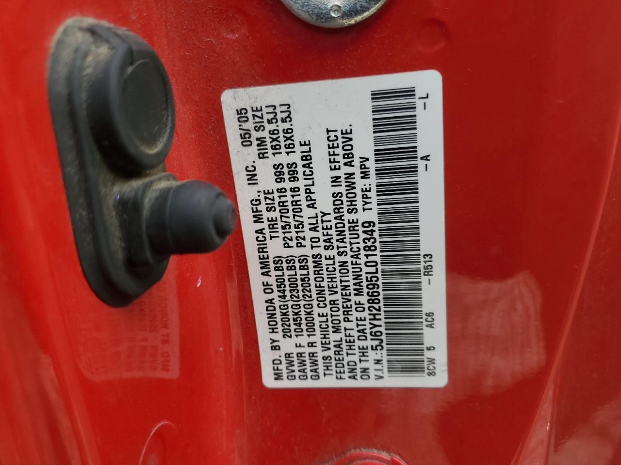 Lot #3274717802 2005 HONDA ELEMENT EX