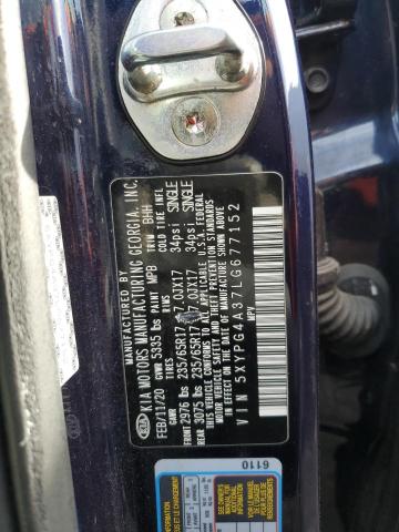 2020 KIA SORENTO L 5XYPG4A37LG677152