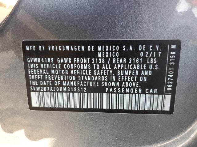 2017 VOLKSWAGEN JETTA S - 3VW2B7AJ0HM319312