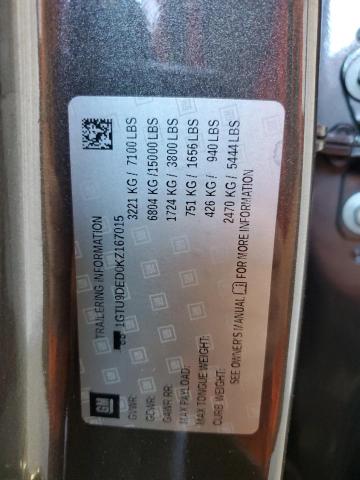 2019 GMC SIERRA K15 1GTU9DED0KZ167015