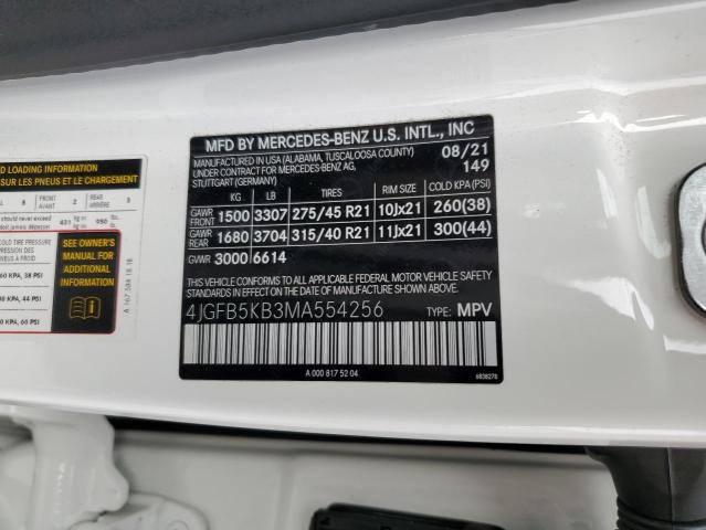 2021 MERCEDES-BENZ GLE 450 4M 4JGFB5KB3MA554256