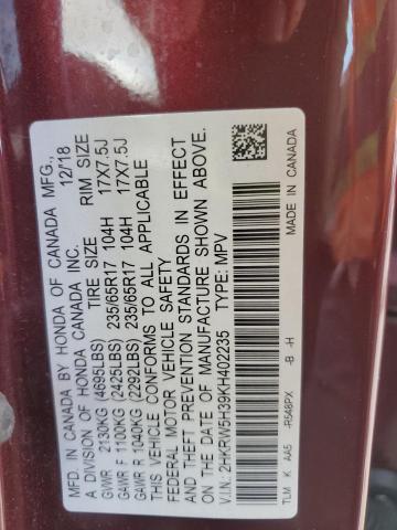 2019 HONDA CR-V LX #3302816908