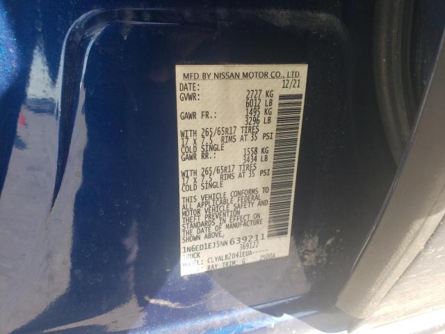 2022 NISSAN FRONTIER S 1N6ED1EJ5NN639211