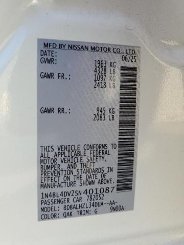 2025 NISSAN ALTIMA SV 1N4BL4DV2SN401087