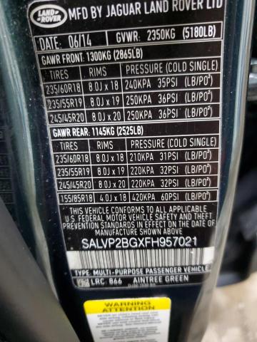 2015 LAND ROVER RANGE ROVE #3303978688