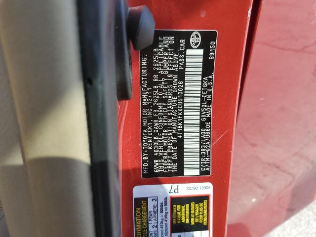 2012 TOYOTA CAMRY SE - 4T1BK1FKXCU510026