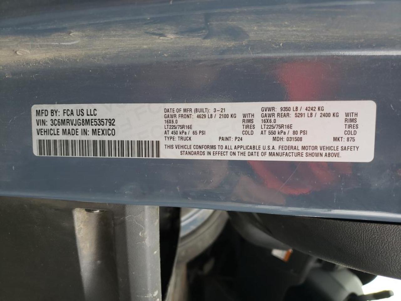 RAM PROMASTER 3500 HIGH