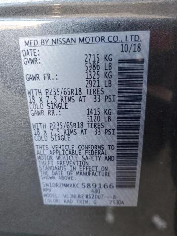 2019 NISSAN PATHFINDER 5N1DR2MMXKC589166