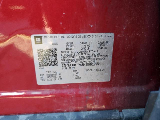 2019 CHEVROLET EQUINOX LT - 3GNAXKEV8KS561792