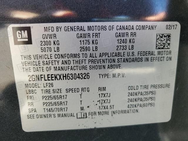 2017 CHEVROLET EQUINOX LS 2GNFLEEKXH6304326