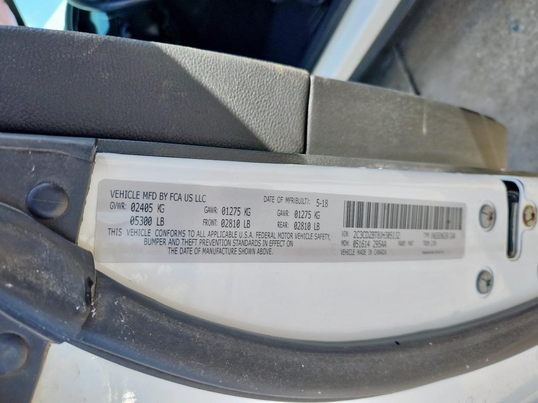 2018 DODGE CHALLENGER 2C3CDZBT8JH305132