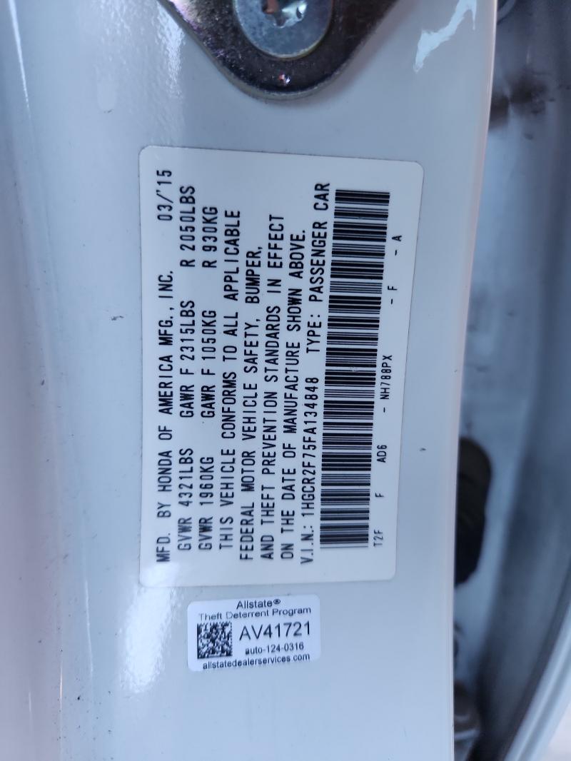 2015 HONDA ACCORD EX #3284122566