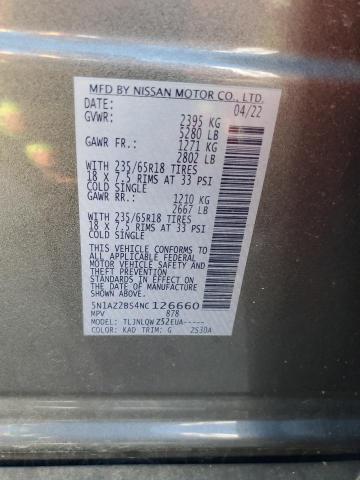 2022 NISSAN MURANO SV #3296314407