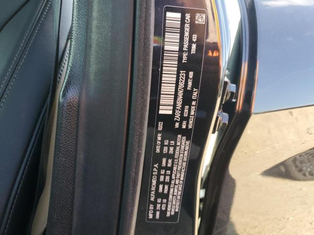 2022 ALFA ROMEO GIULIA SUP - ZARFANBN4N7662231