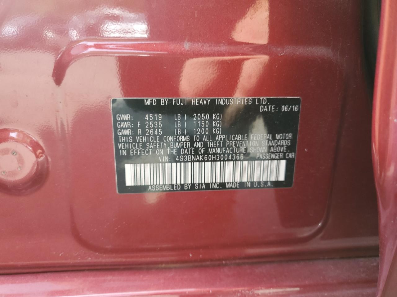 SUBARU LEGACY 2.5I LIMITED