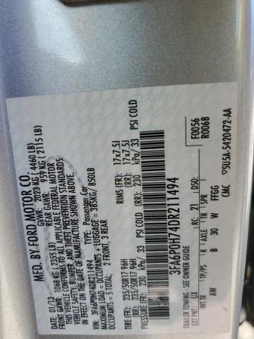 2013 FORD FUSION SE - 3FA6P0H74DR211494
