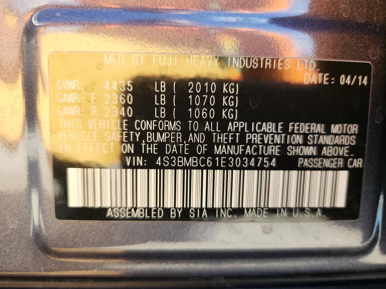 SUBARU LEGACY 2.5I PREMIUM