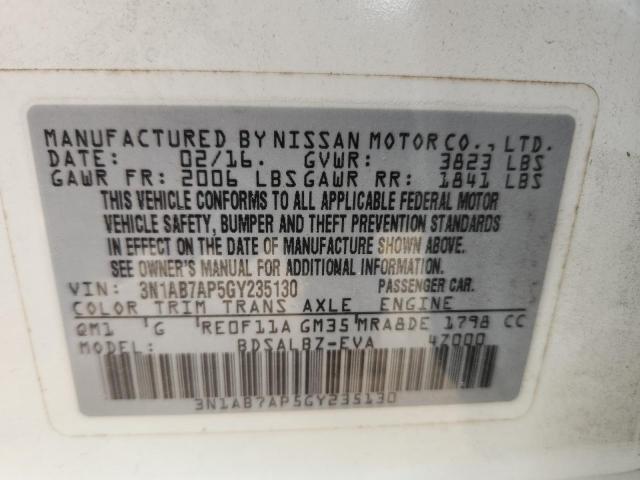 2016 NISSAN SENTRA S #3287635016