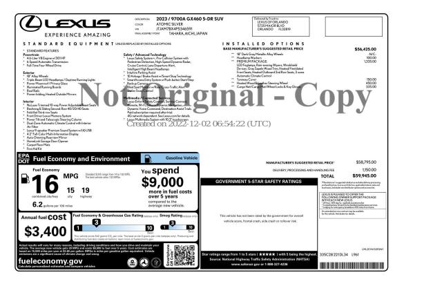 2023 LEXUS GX 460 - JTJAM7BX4P5346591