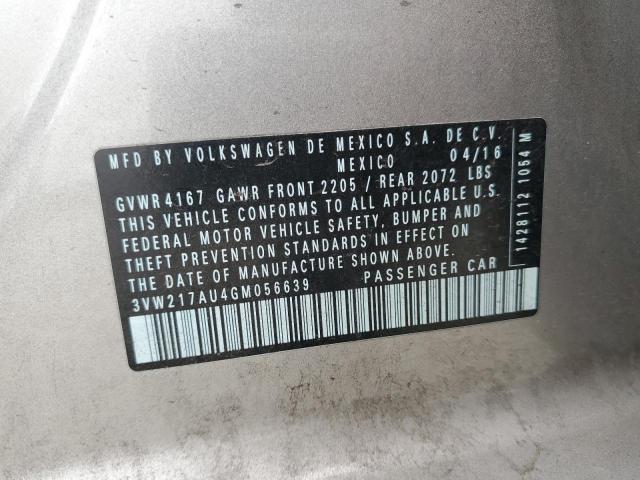 2016 VOLKSWAGEN GOLF S/SE - 3VW217AU4GM056639