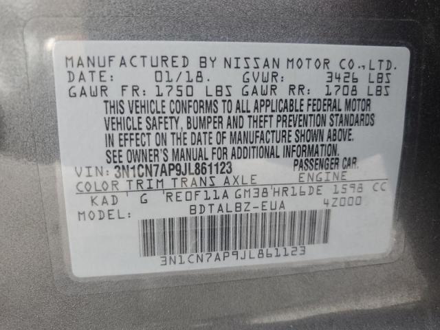 2018 NISSAN VERSA S 3N1CN7AP9JL861123
