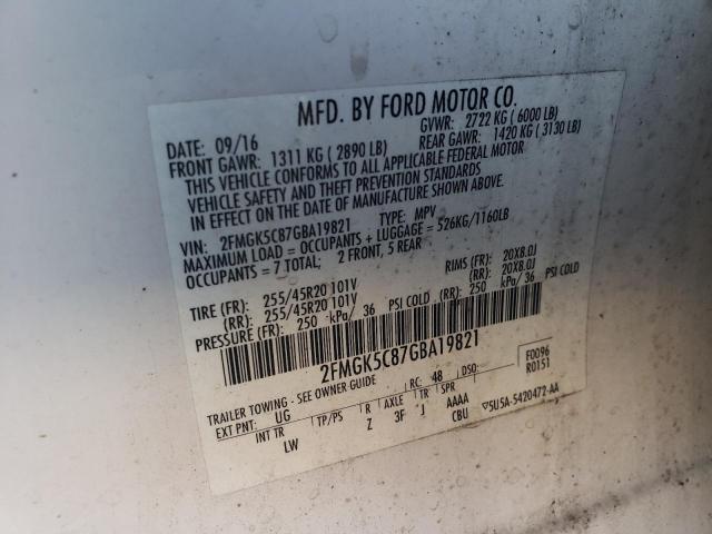 2016 FORD FLEX SEL #3309534563