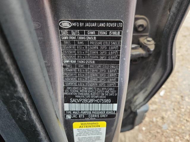 2015 LAND ROVER RANGE ROVE #3284306018