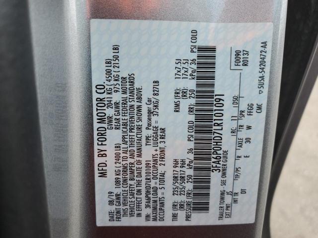 2020 FORD FUSION SE - 3FA6P0HD7LR101091