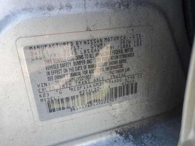 2018 NISSAN SENTRA S 3N1AB7AP6JY221907