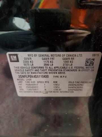 2016 CHEVROLET EQUINOX LT - 2GNFLFEK4G6110430