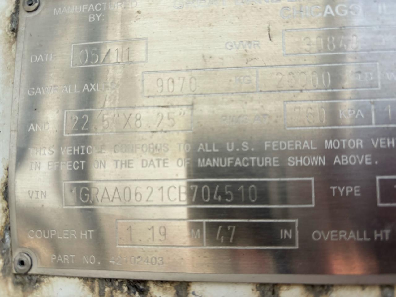 Lot #3283913349 2012 DRY VAN DRY VAN