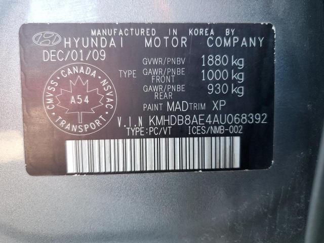 2010 HYUNDAI ELANTRA TO - KMHDB8AE4AU068392