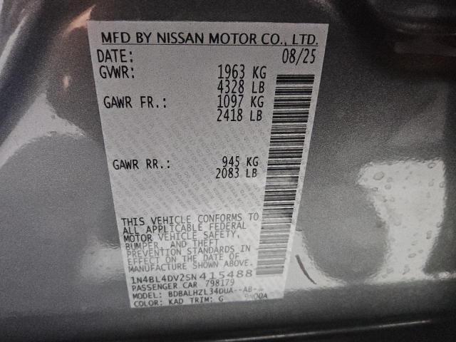 2025 NISSAN ALTIMA SV 1N4BL4DV2SN415488
