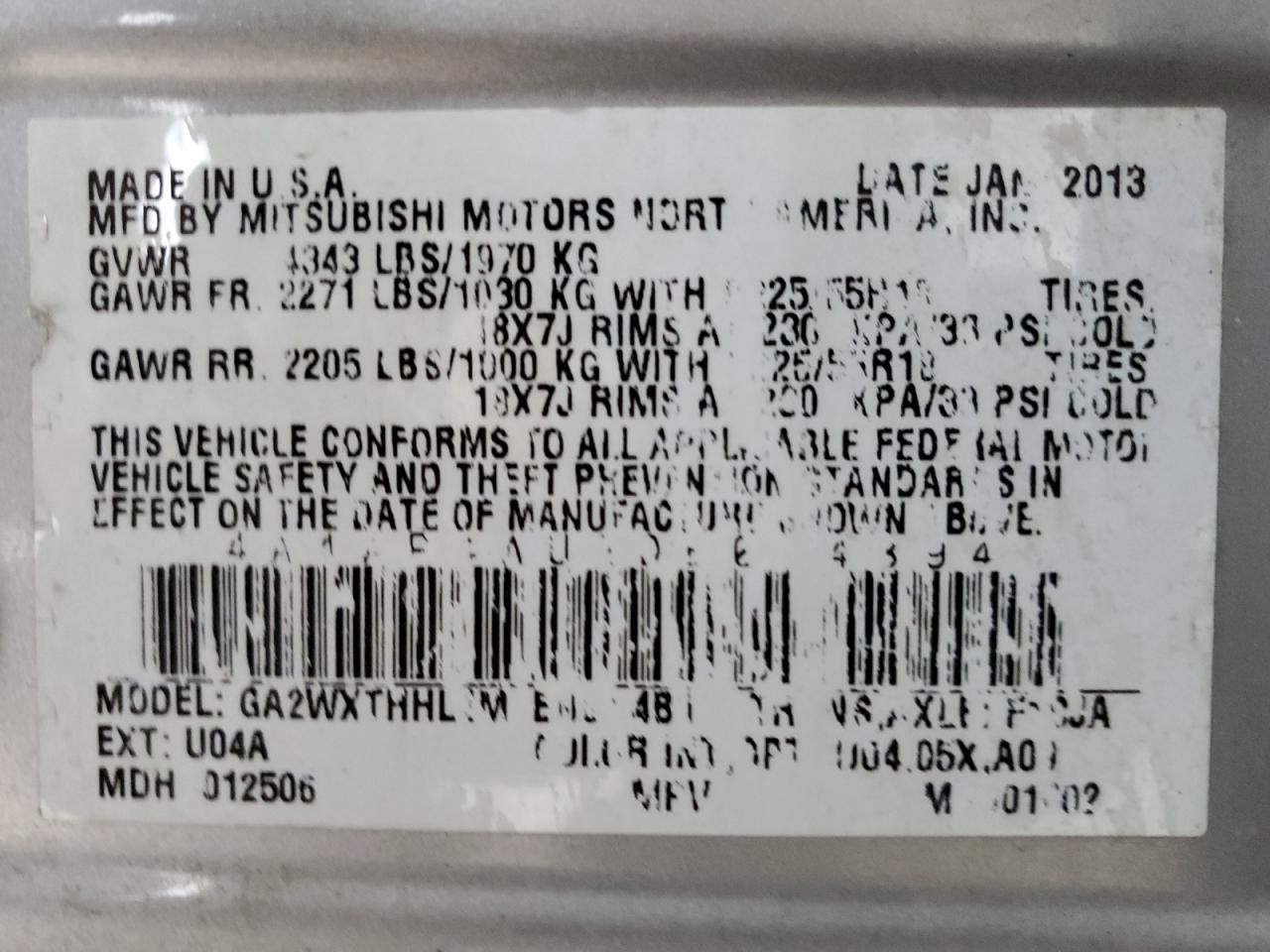 MITSUBISHI OUTLANDER SE