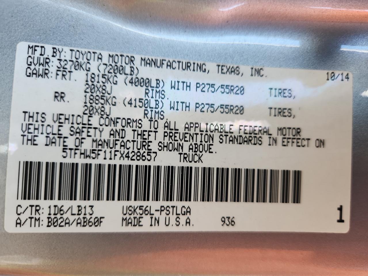 TOYOTA TUNDRA CREWMAX LIMITED