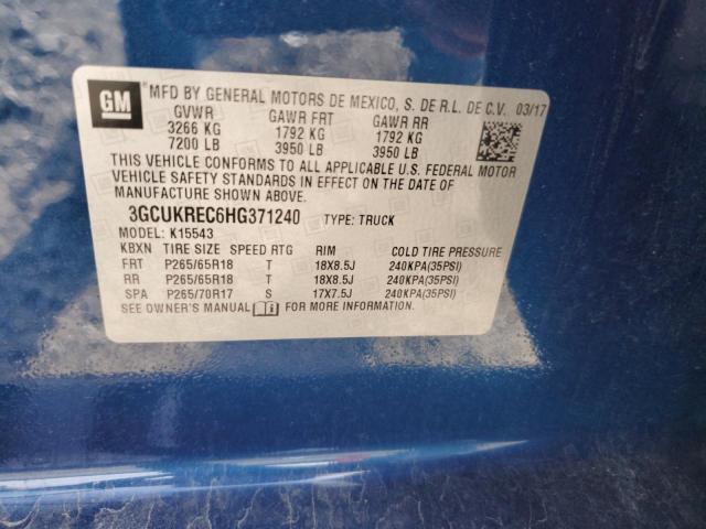 2017 CHEVROLET SILVERADO 3GCUKREC6HG371240