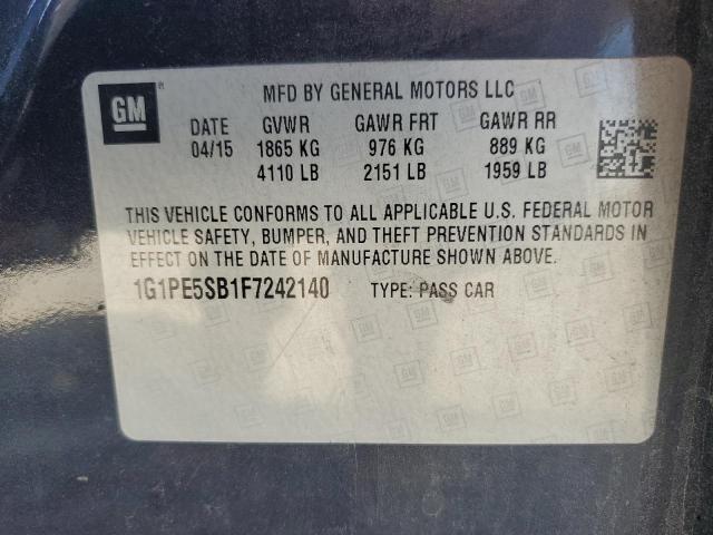 2015 CHEVROLET CRUZE LT - 1G1PE5SB1F7242140