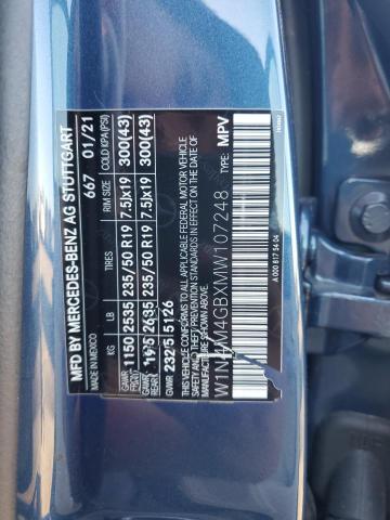 2021 MERCEDES-BENZ GLB 250 - W1N4M4GBXMW107248