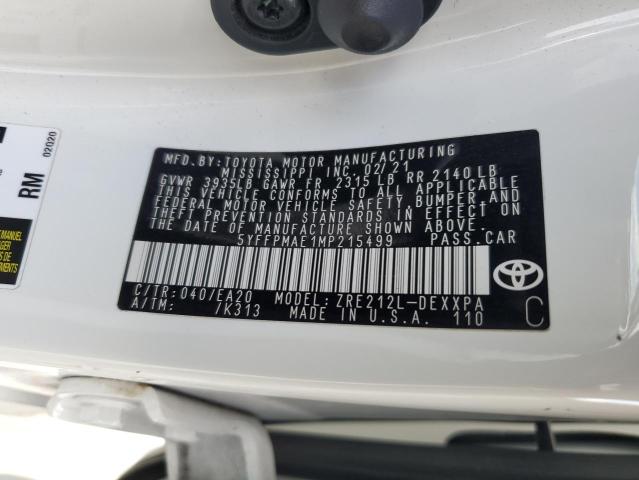 2021 TOYOTA COROLLA XL #3303002623