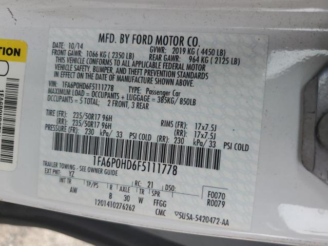 2015 FORD FUSION SE - 1FA6P0HD6F5111778