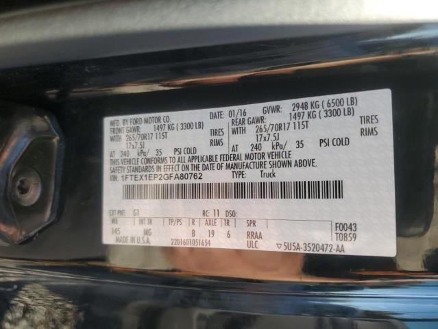 2016 FORD F150 SUPER - 1FTEX1EP2GFA80762