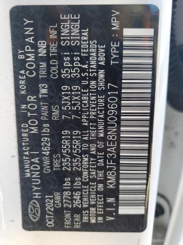 2022 HYUNDAI TUCSON N L KM8JF3AE8NU096017