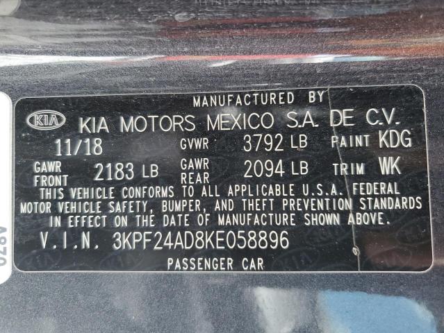 2019 KIA FORTE FE 3KPF24AD8KE058896