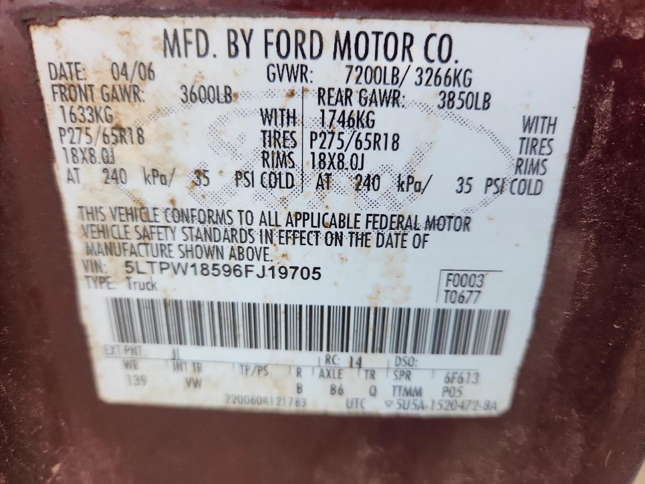 Lot #3286698299 2006 LINCOLN MARK LT