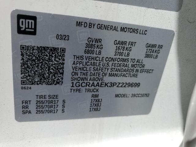 2023 CHEVROLET SILVERADO - 1GCRAAEK3PZ229699