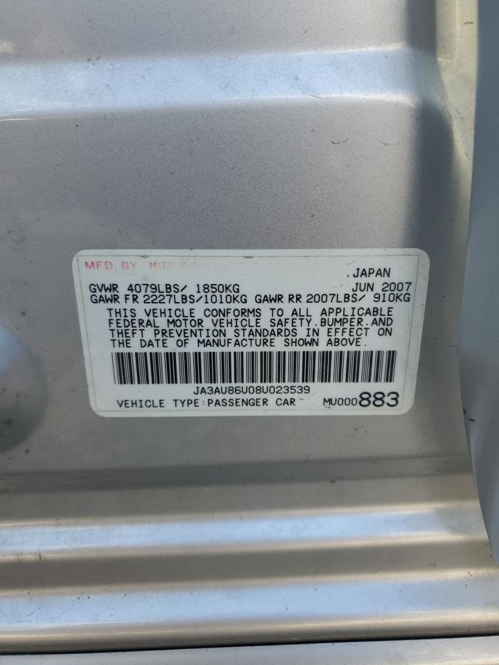 Lot #3287725204 2008 MITSUBISHI LANCER GTS