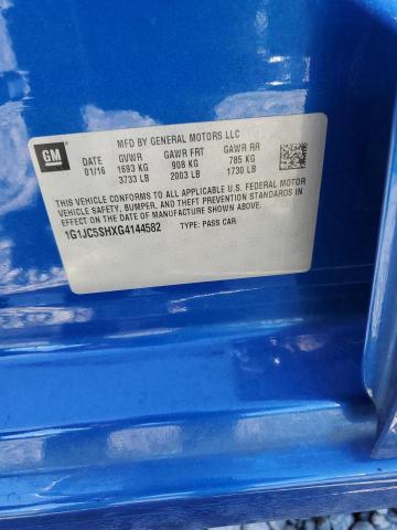 2016 CHEVROLET SONIC LT 1G1JC5SHXG4144582