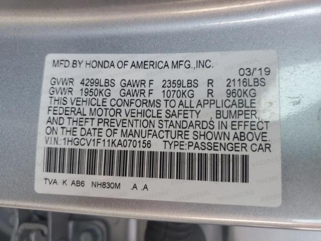 2019 HONDA ACCORD LX - 1HGCV1F11KA070156