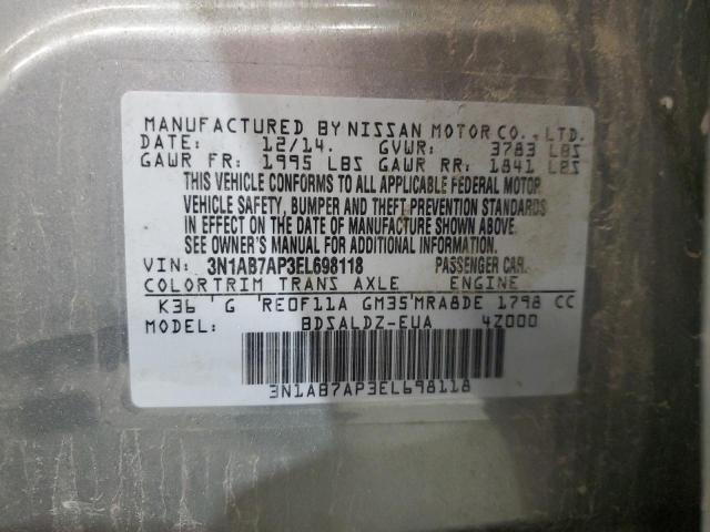 2014 NISSAN SENTRA S - 3N1AB7AP3EL698118