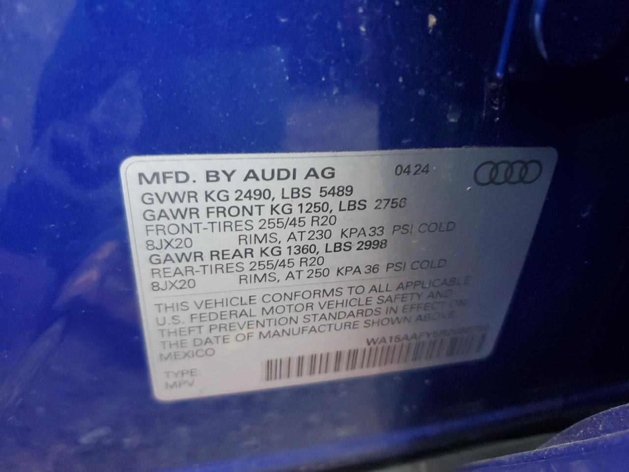 AUDI Q5 SPORTBACK PRM PLS 45